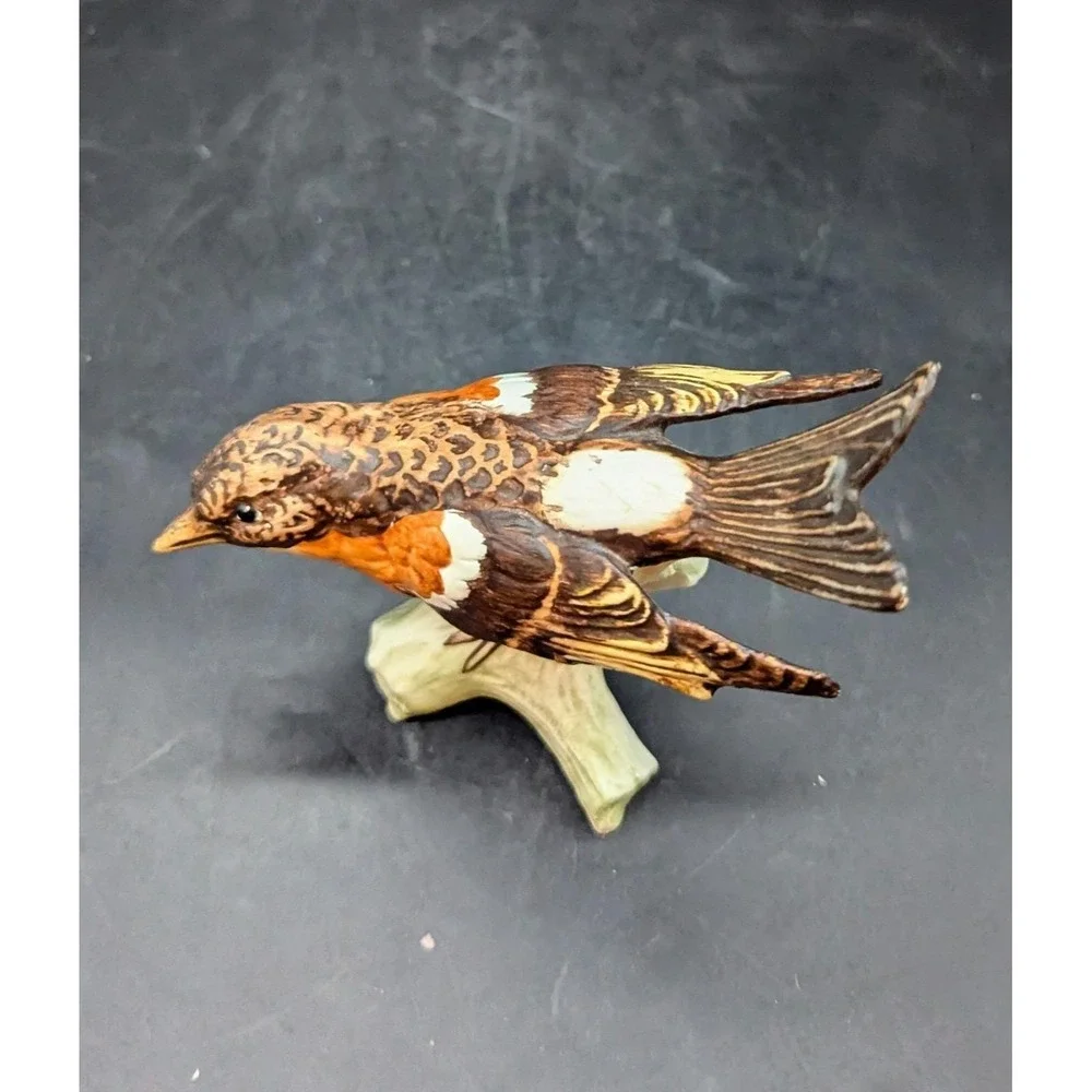 VTG 1967 Goebel Hand-Painted Brambling Bird Figurine on Branch Fall W Germany 5